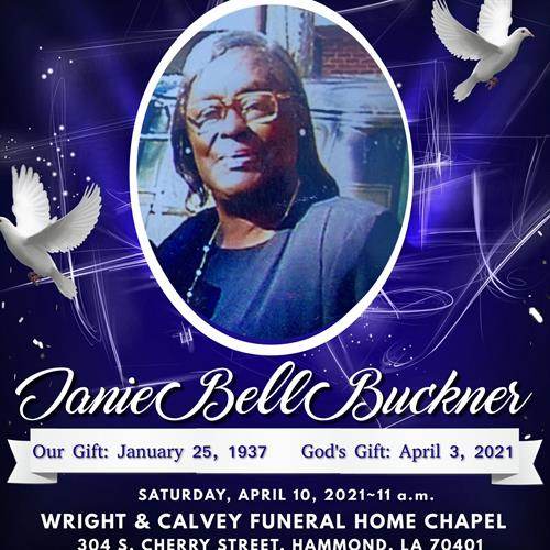 Janie Buckner's obituary , Passed away on April 3, 2021 in Hammond, Louisiana