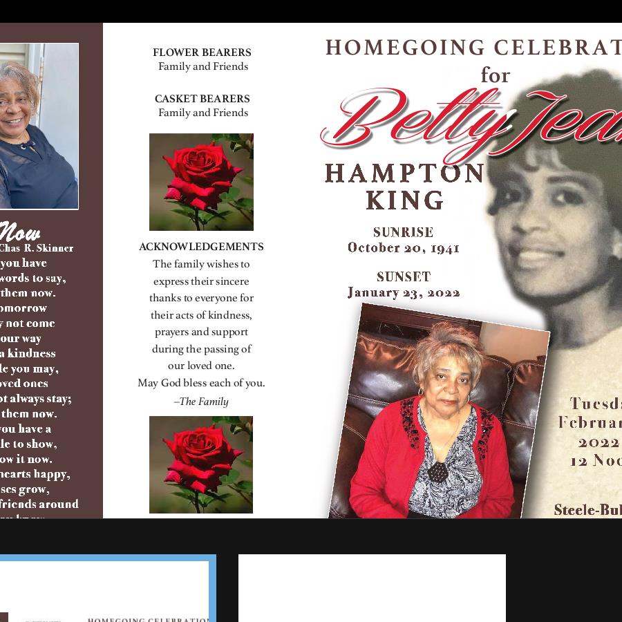 Betty Jean Hampton- King Obituary