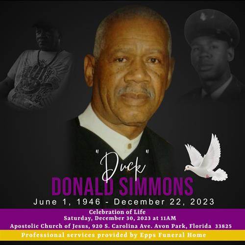 Donald Simmons's obituary , Passed away on December 22, 2023 in Avon Park, Florida