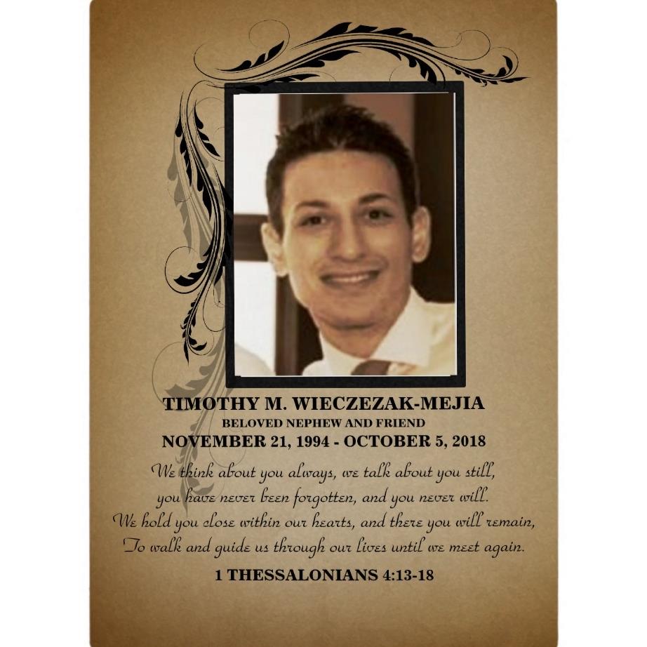 Timothy Michael Wieczezak-Mejia's obituary , Passed away on October 5, 2018 in Parsippany, New Jersey