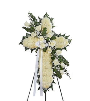 White Cross Wreath
