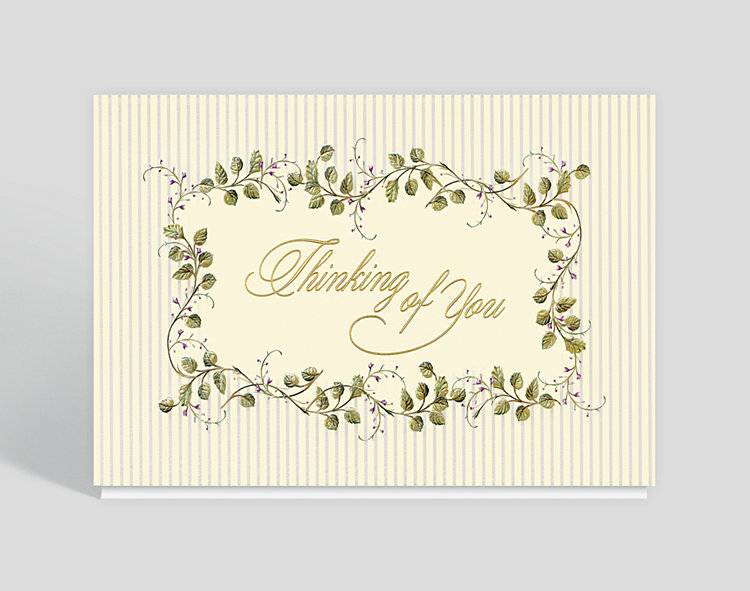 Flowering Vine Thinking of You Card - Greeting Cards