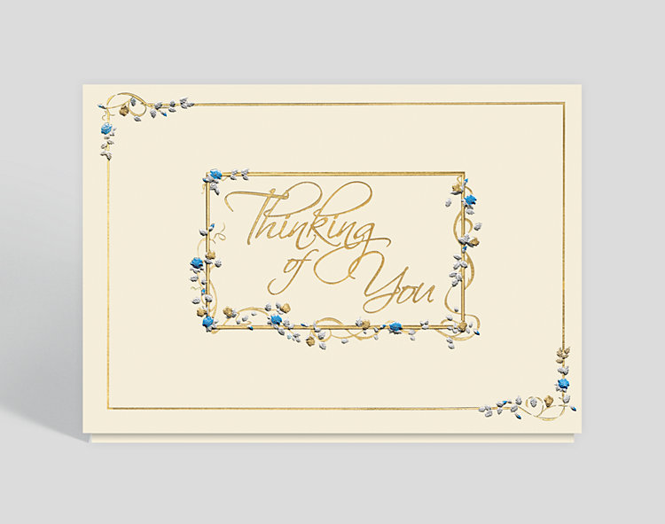 Floral Thoughts Sympathy Card - Business Thinking of You Cards